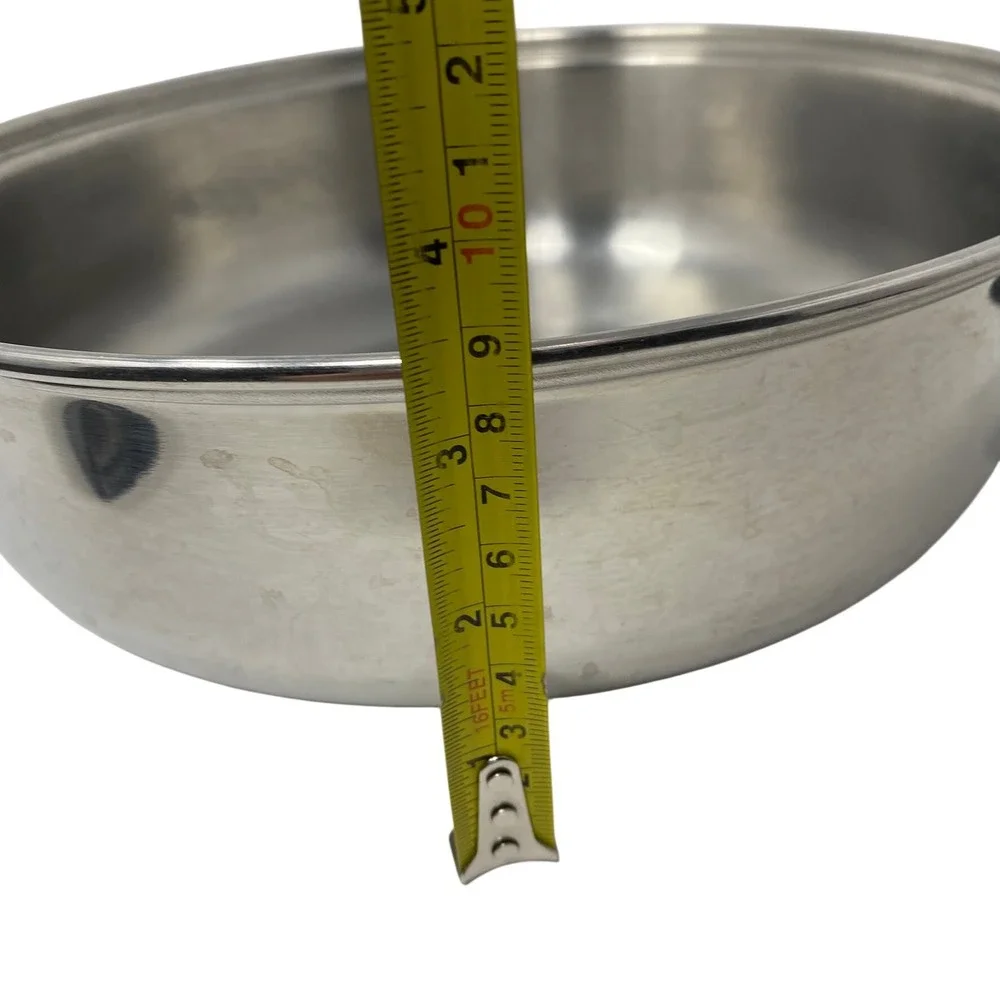 Stainless Steel Replacement Dome Lid Only 10.75in Silver Dual Handle Dutch Oven